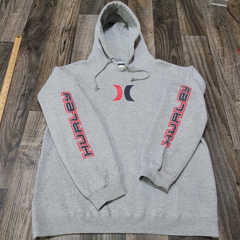 Vintage 1999 90s Hurley International Hoodie XL Gray Surf Skate